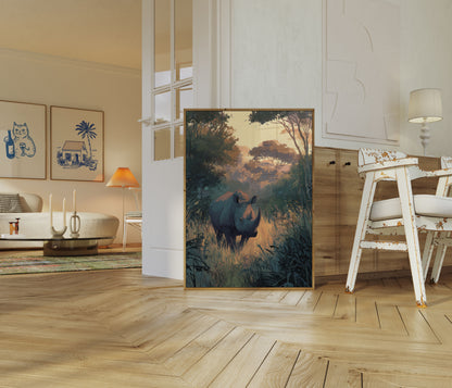 Póster de Serene Rhino Wilderness