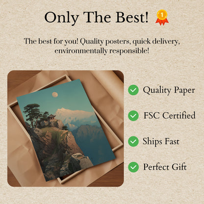 Zen Fjell Tempel Plakat