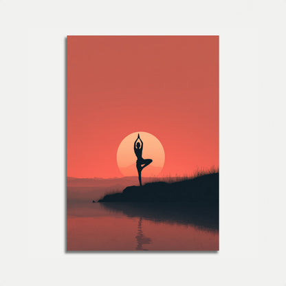 Sunset Yoga Balance Poster