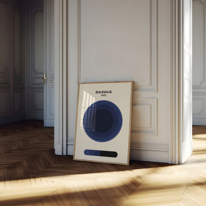 Bauhaus Blue Geometric Poster