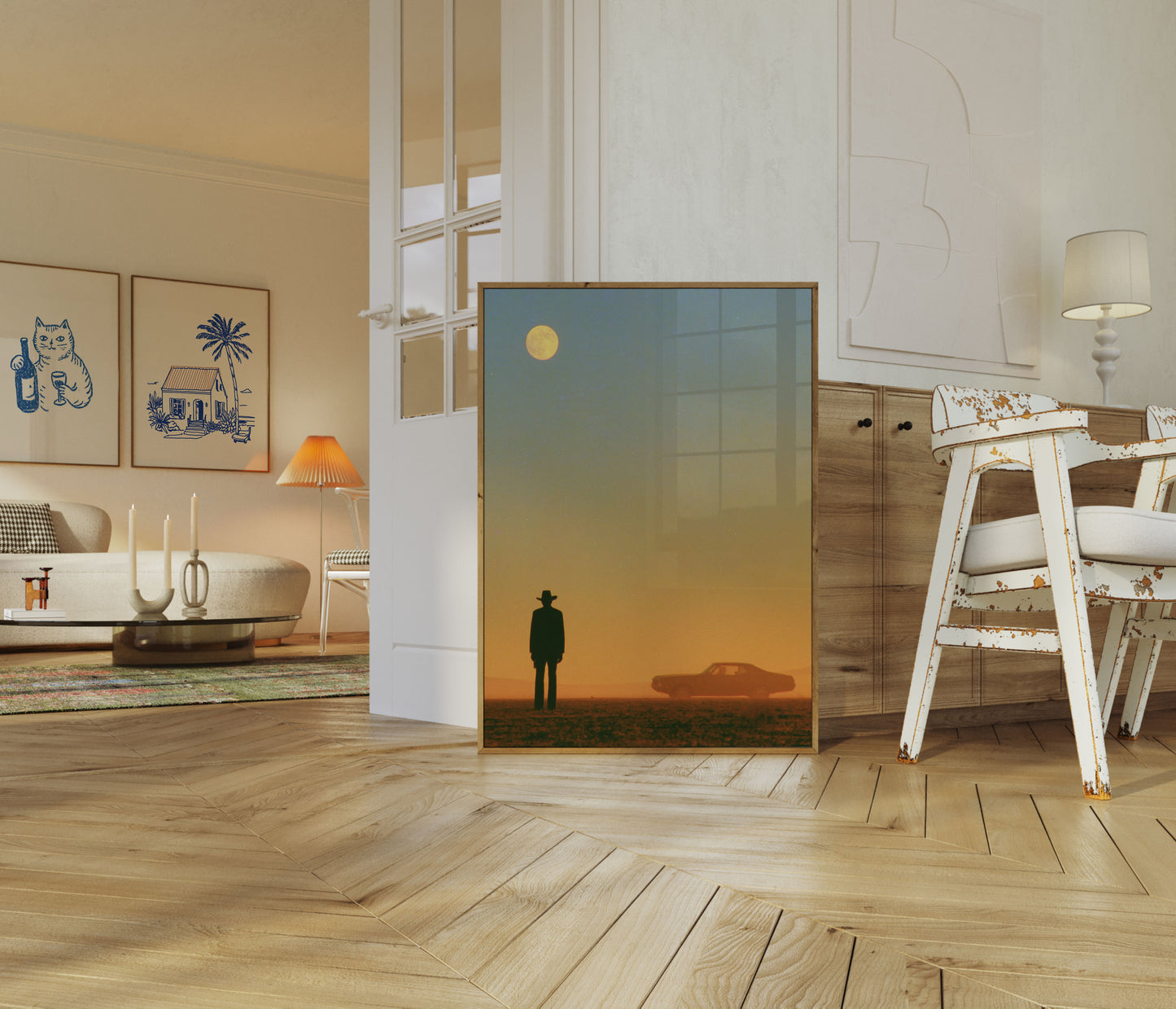 Affiche Cowboy sous la lune