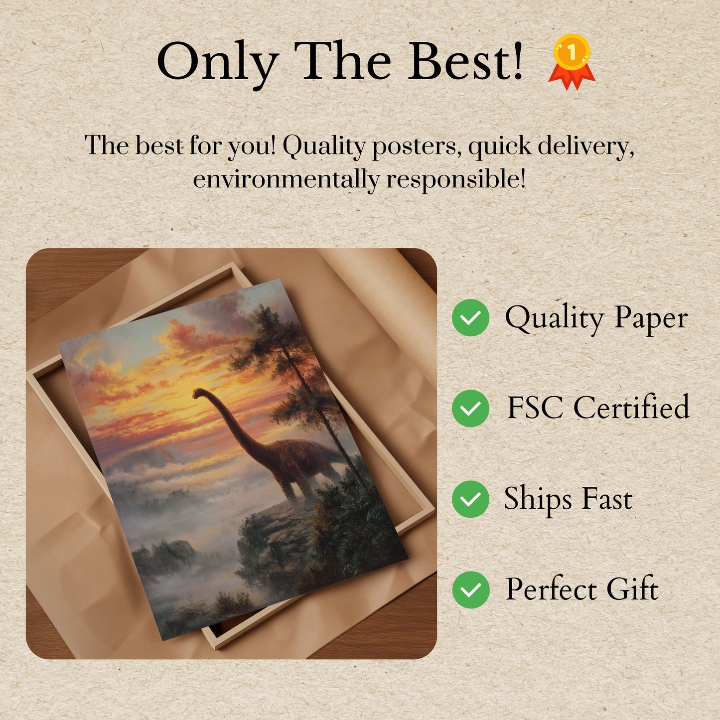 Póster de Brachiosaurus Sunset Majesty