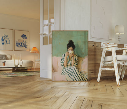 Peaceful Morning Coffee Moment Poster