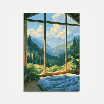 Mountain Valley Morning View Poster