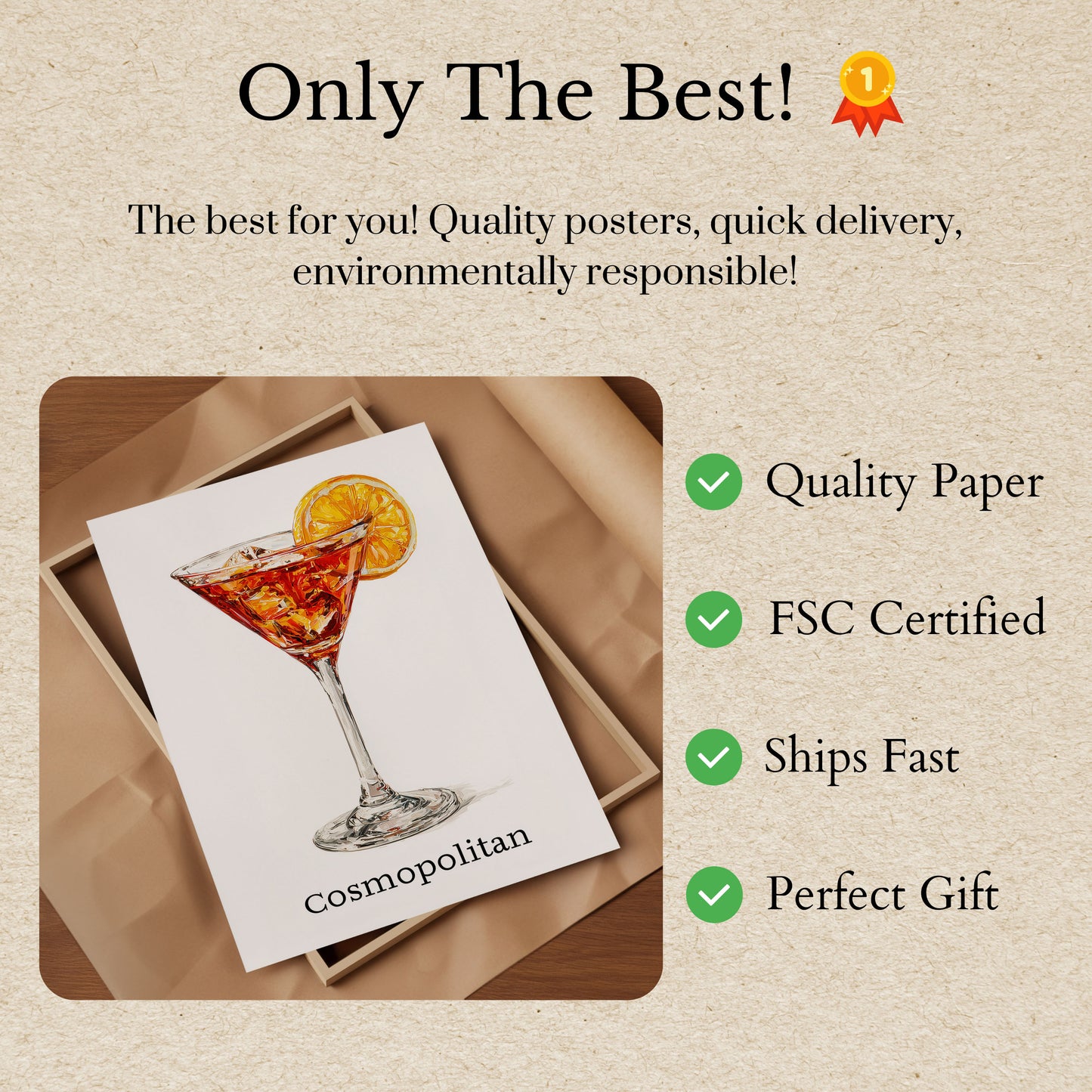 Vibrant Cosmopolitan Cocktail Poster