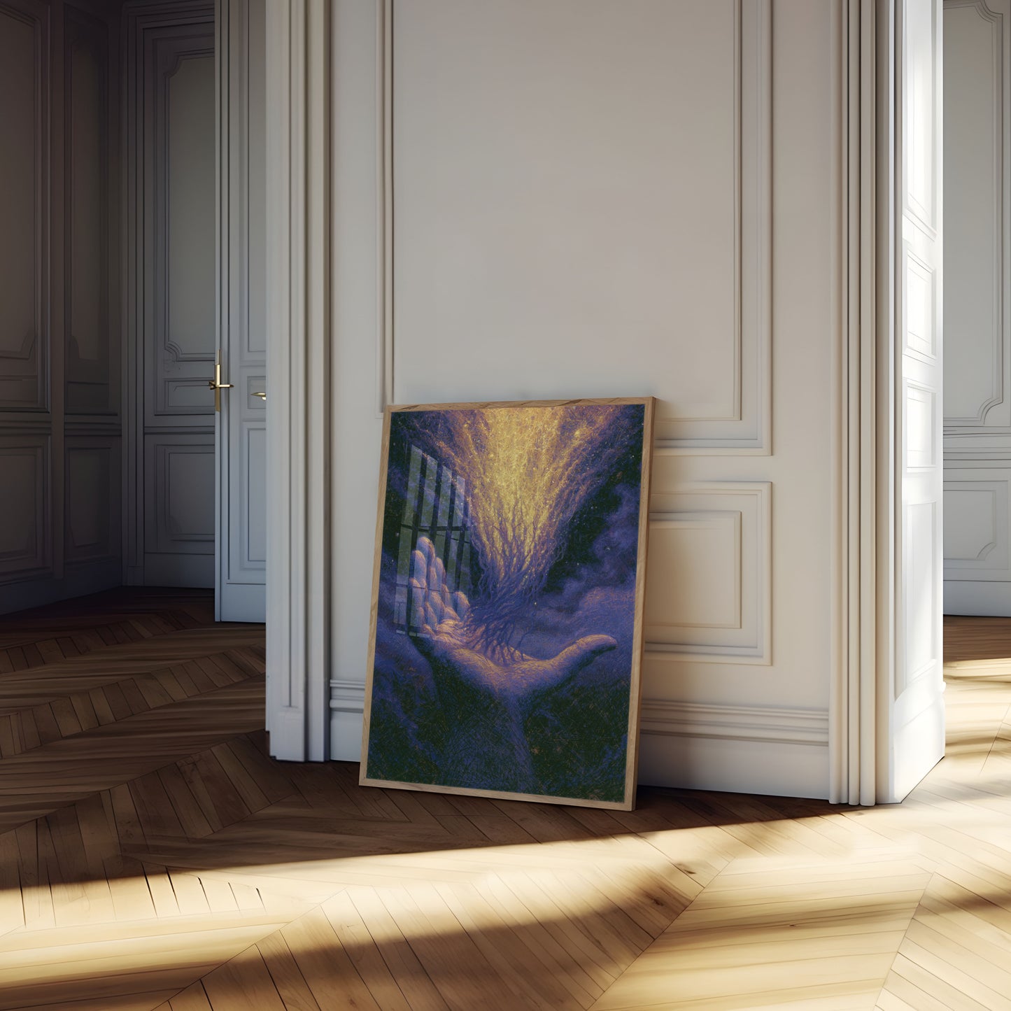Goddelijk Licht Door Handen Poster