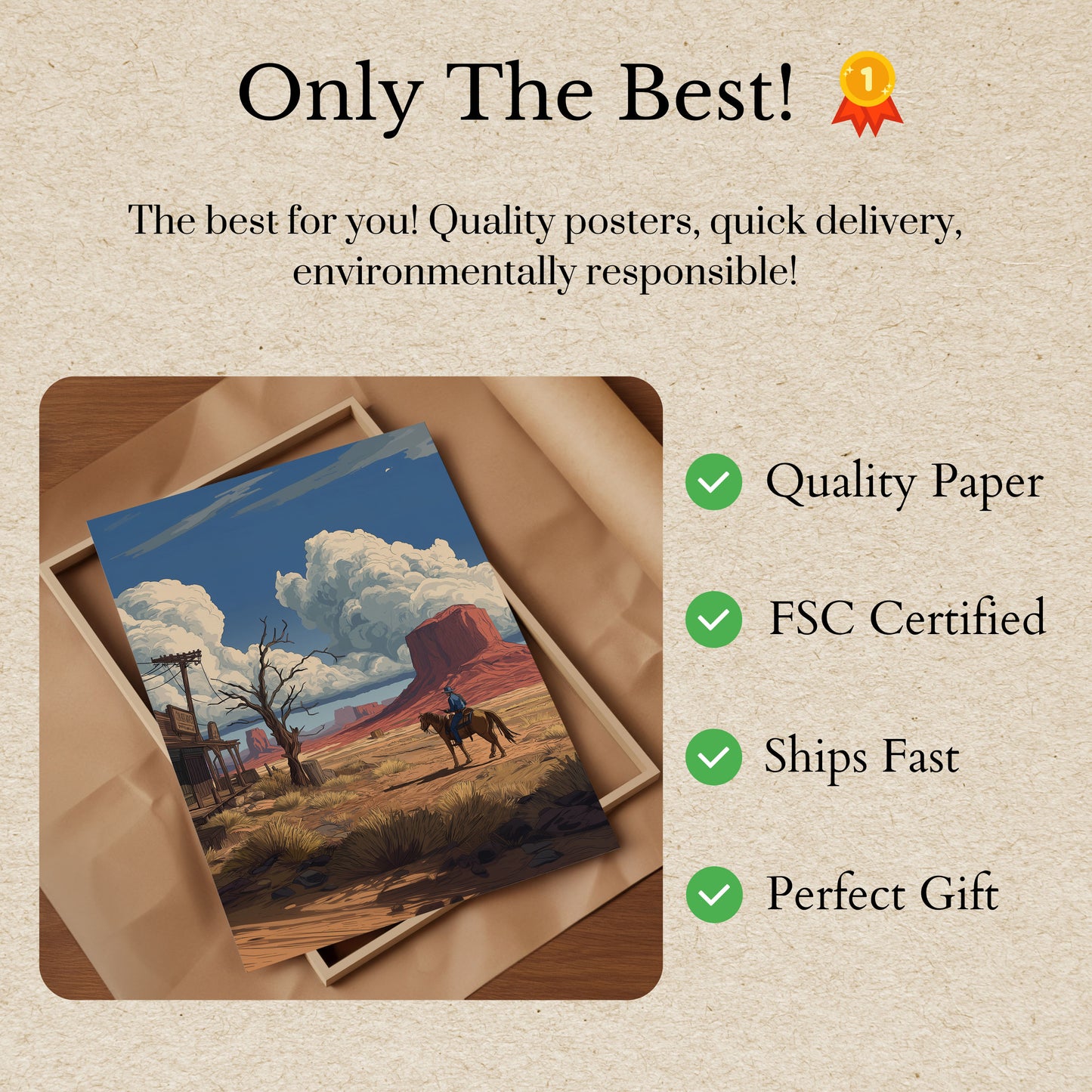 Lone Rider Desert Poster