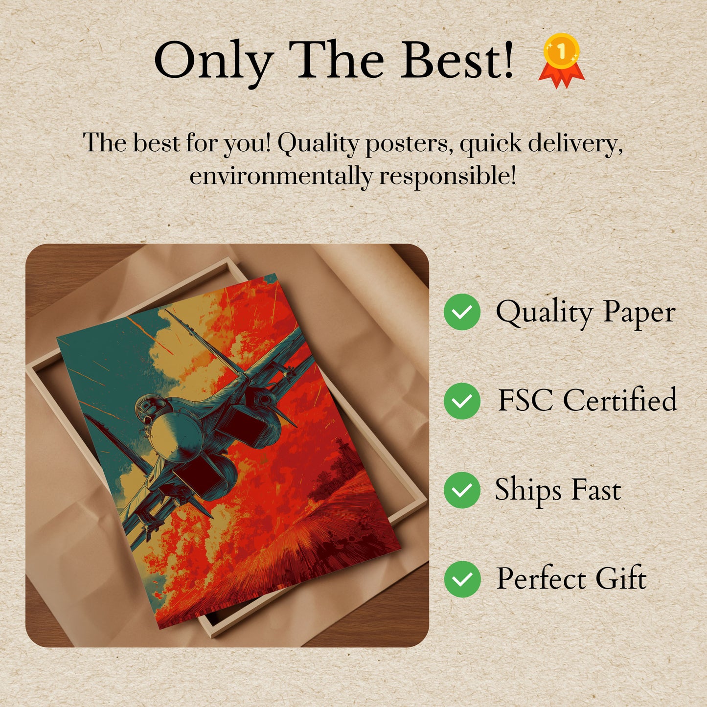 Burning Skies Fighter Jet Poster