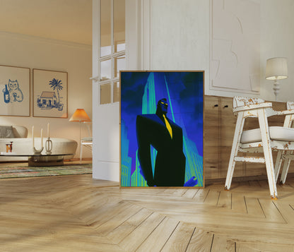 Mørk Ridder i Neon By Plakat