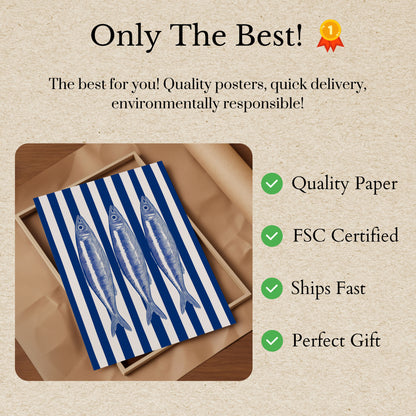 Blue Striped Sardines Poster