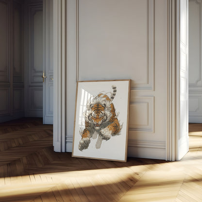 Póster de Tigre feroz acechando