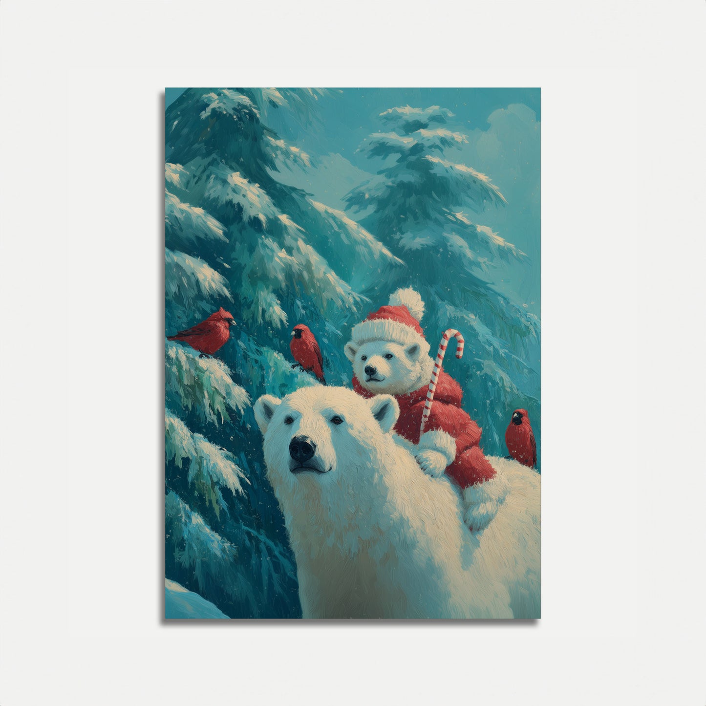Póster de oso polar compañeros de invierno