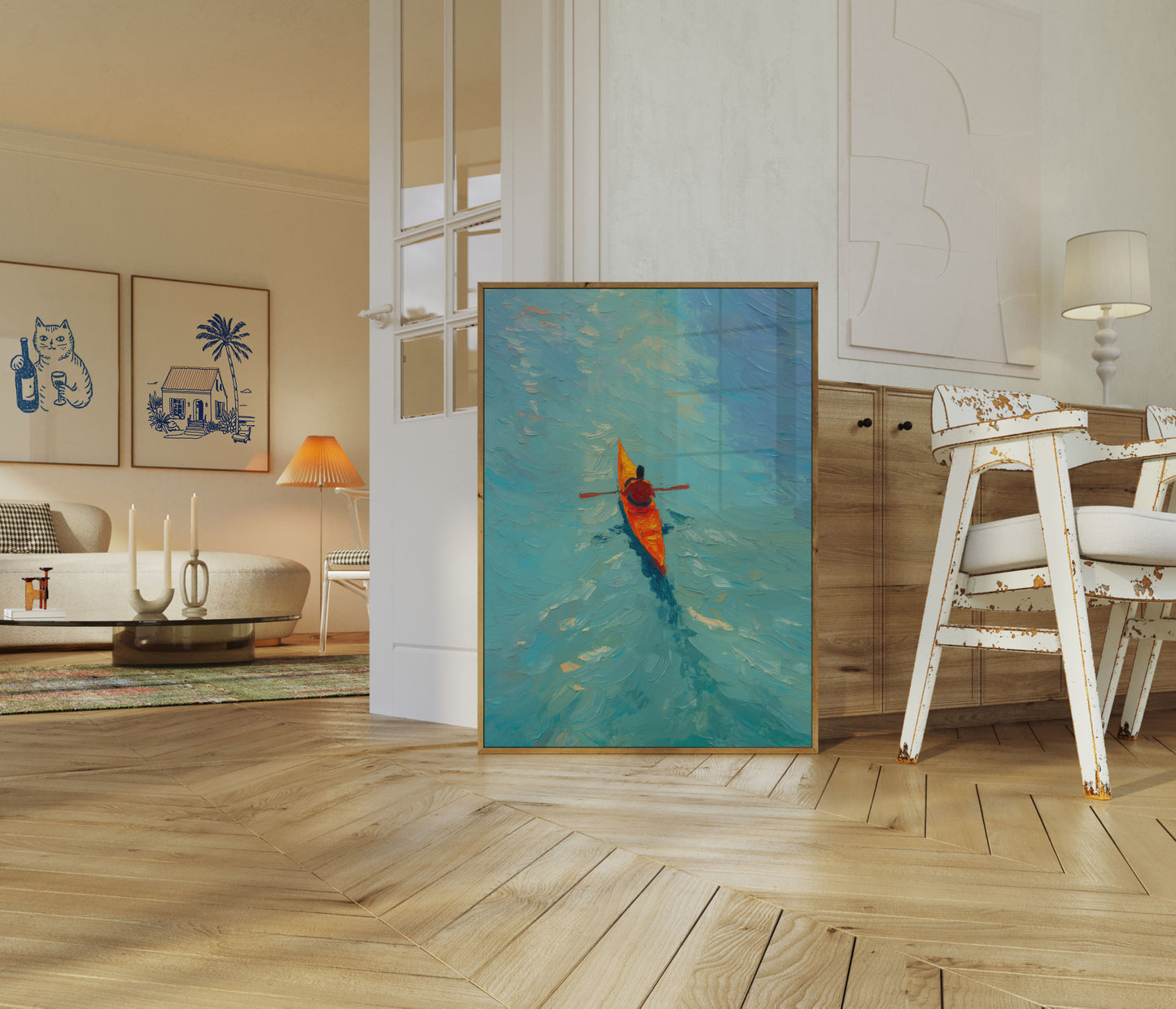 Kayaker on Turquoise Waters Poster