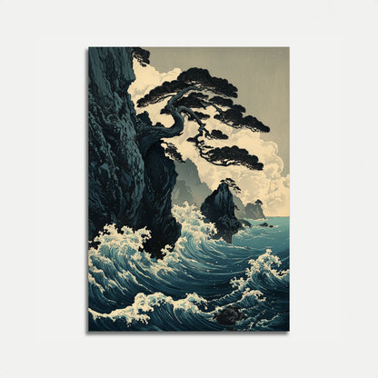 Coastal Cliffs and Waves Poster