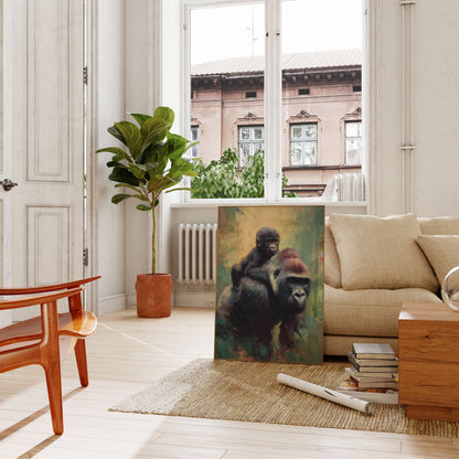 Moder og Barn Gorilla Plakat