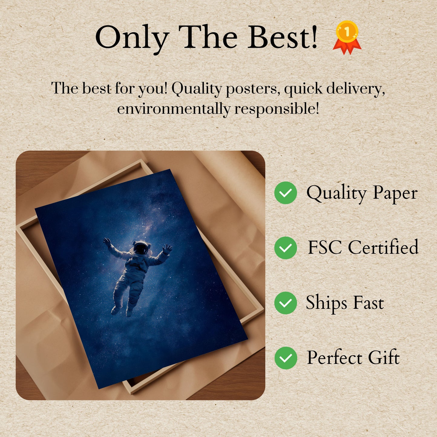 Floating in Starry Cosmos Poster