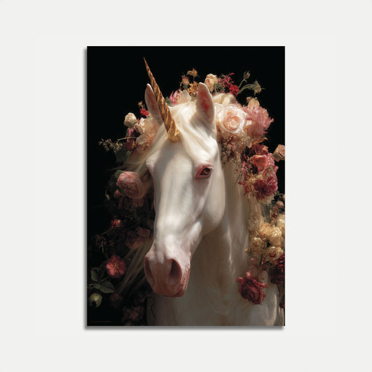 Poster Floreale dell'Unicorno Incantato