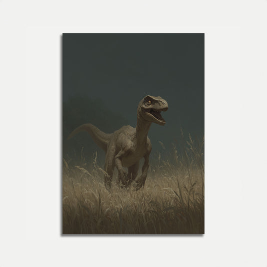 Prehistoric Predator in Grass Poster