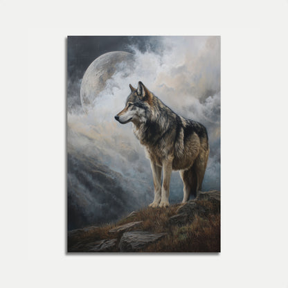 Moonlit Wolf Wilderness Poster
