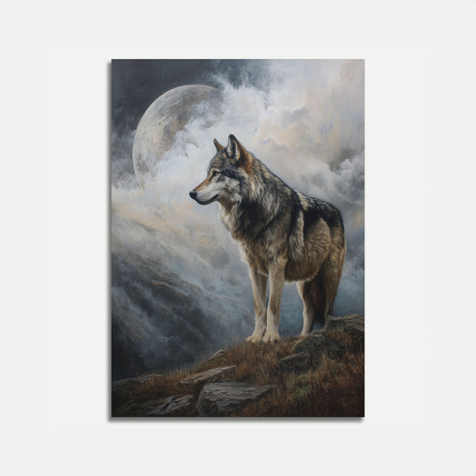 Moonlit Wolf Wilderness Poster