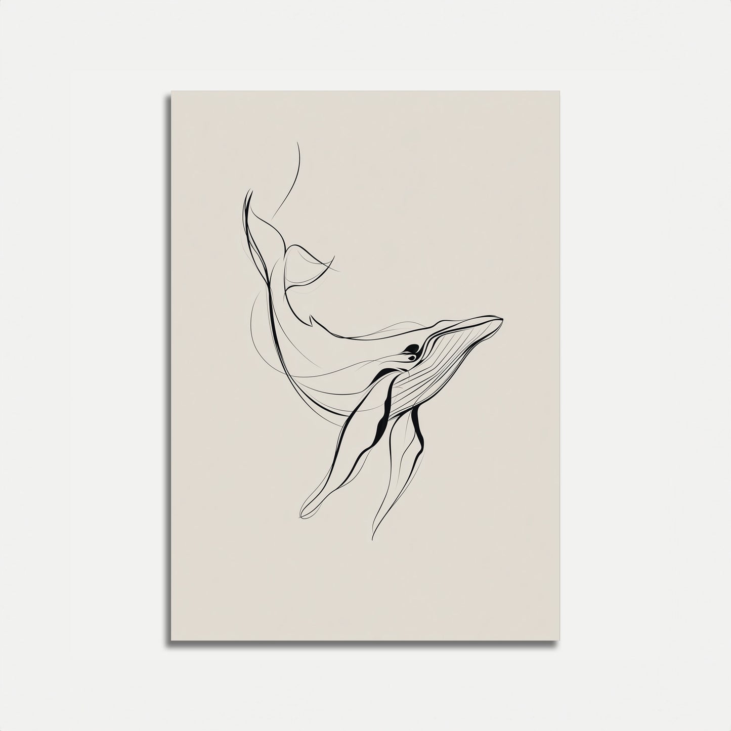 Dancing Whale Line Art Poster