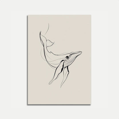 Dancing Whale Line Art Poster
