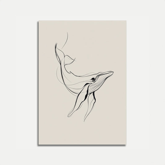 Dancing Whale Line Art Poster