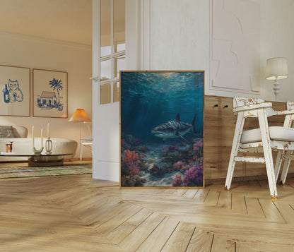 Plakat med Hvid Hajrev