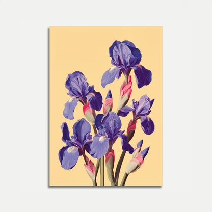 Vibrant Blue Iris Botanical Poster