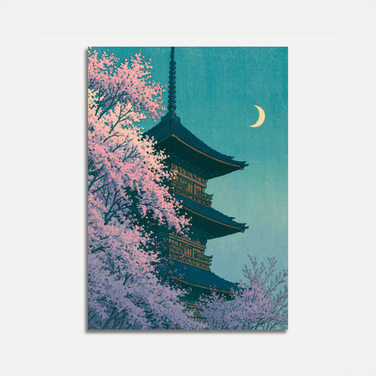 Nachtposter met Kersbloesempagode
