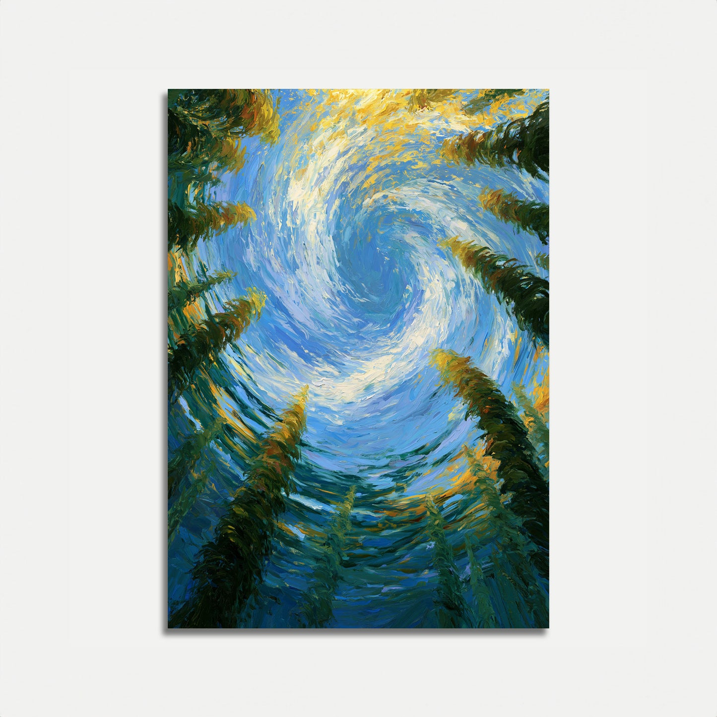 Swirling Sky Through Forest Poster
