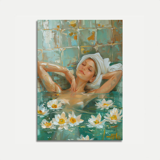 Serene Lotus Bath Relaxation Poster