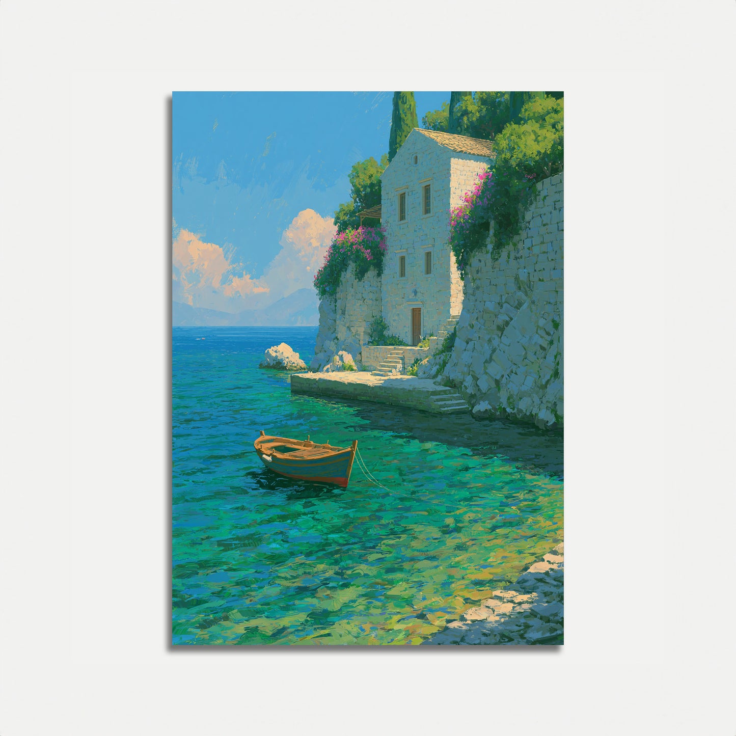 Mediterrane Villa Küstenplakat