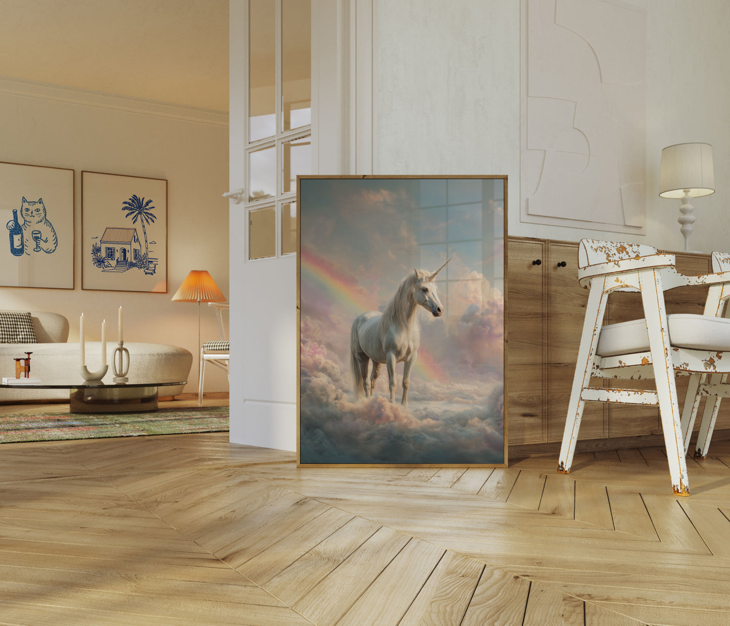 Mystisk Enhjørning Regnbue Plakat
