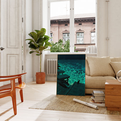 Bioluminescent Cat by the Bay Poster