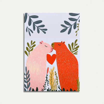 Love Capybaras Woodland Poster