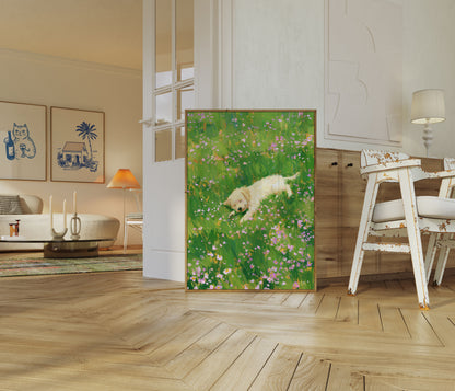 Poster Golden Retriever in Fiore