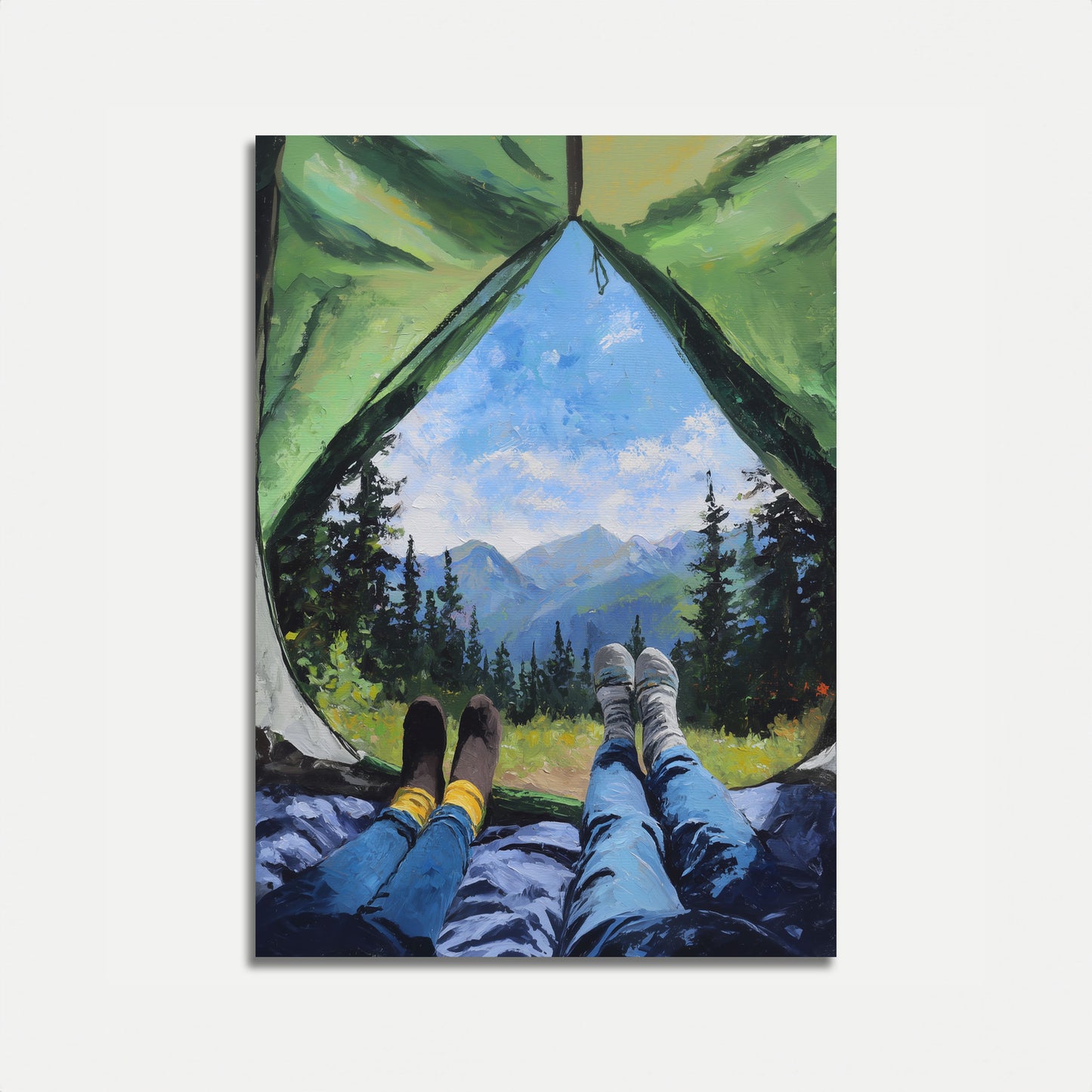 Mountain Tent View Camping Poster