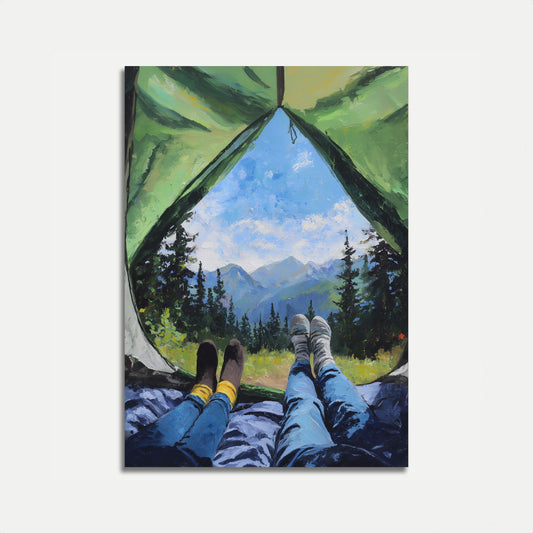 Mountain Tent View Camping Poster