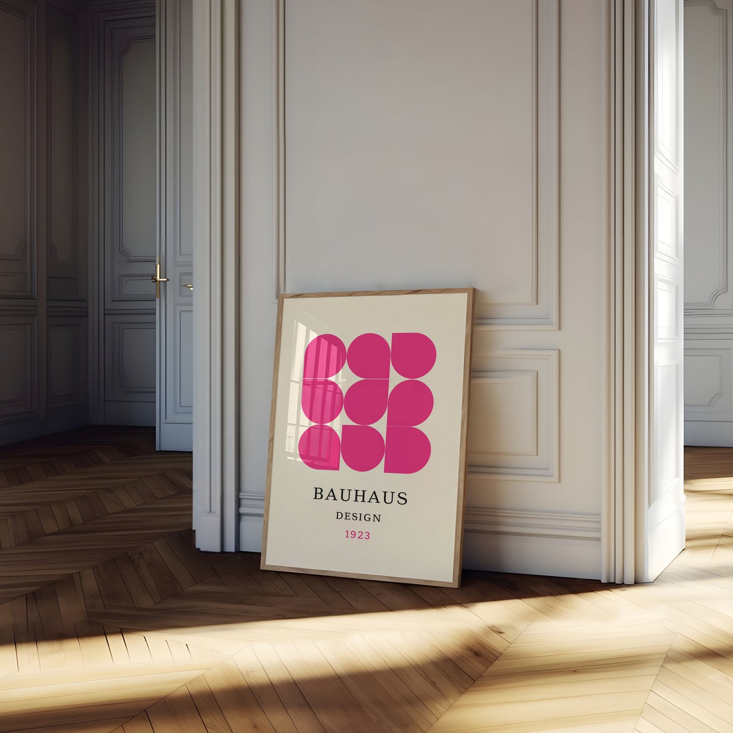 Geometric Pink Bauhaus Design Poster