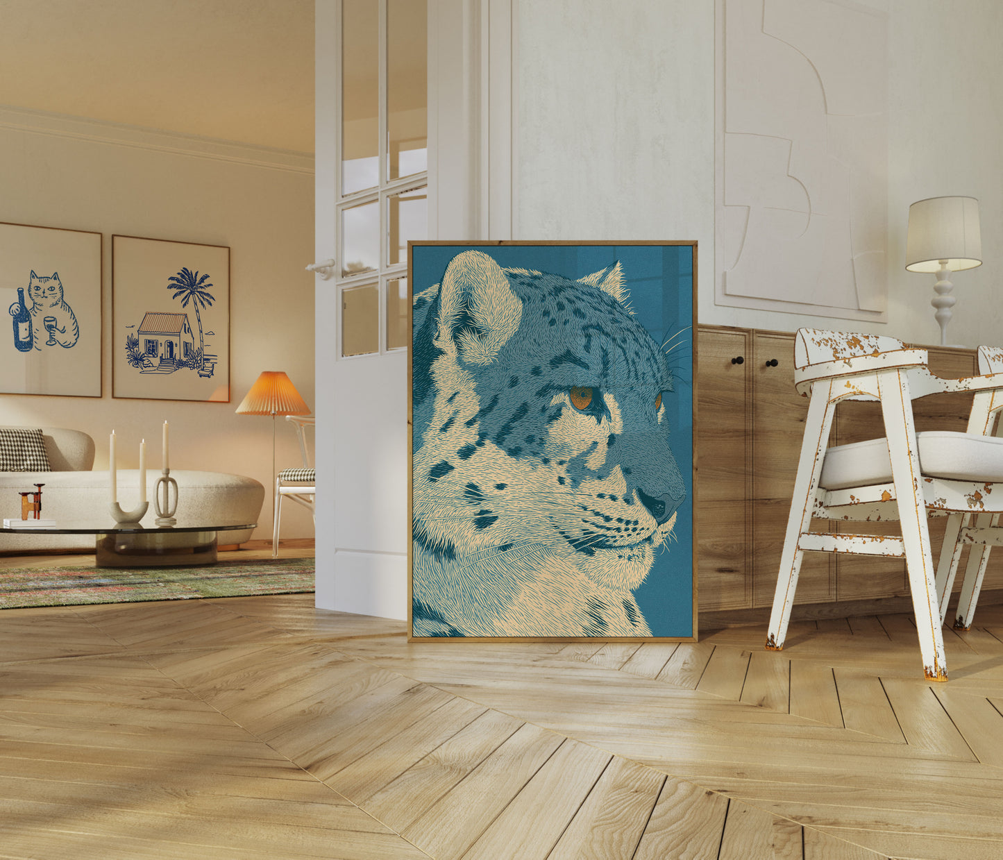 Plakát: Klidný portrét leoparda