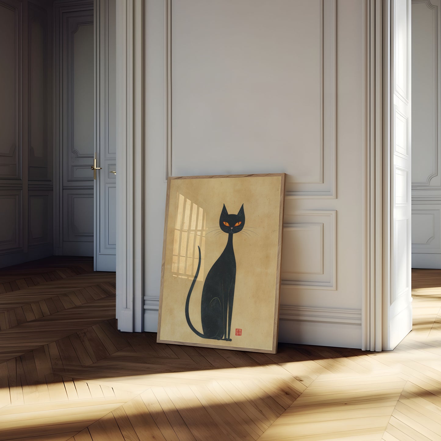 Zwarte Kat Met Gouden Ogen Poster