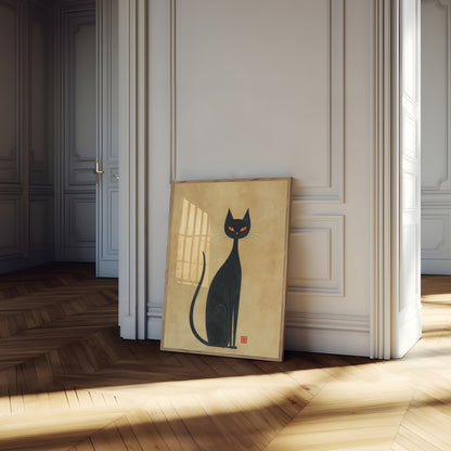 Zwarte Kat Met Gouden Ogen Poster
