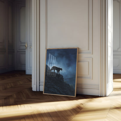 Panther på Fjelltopp Plakat