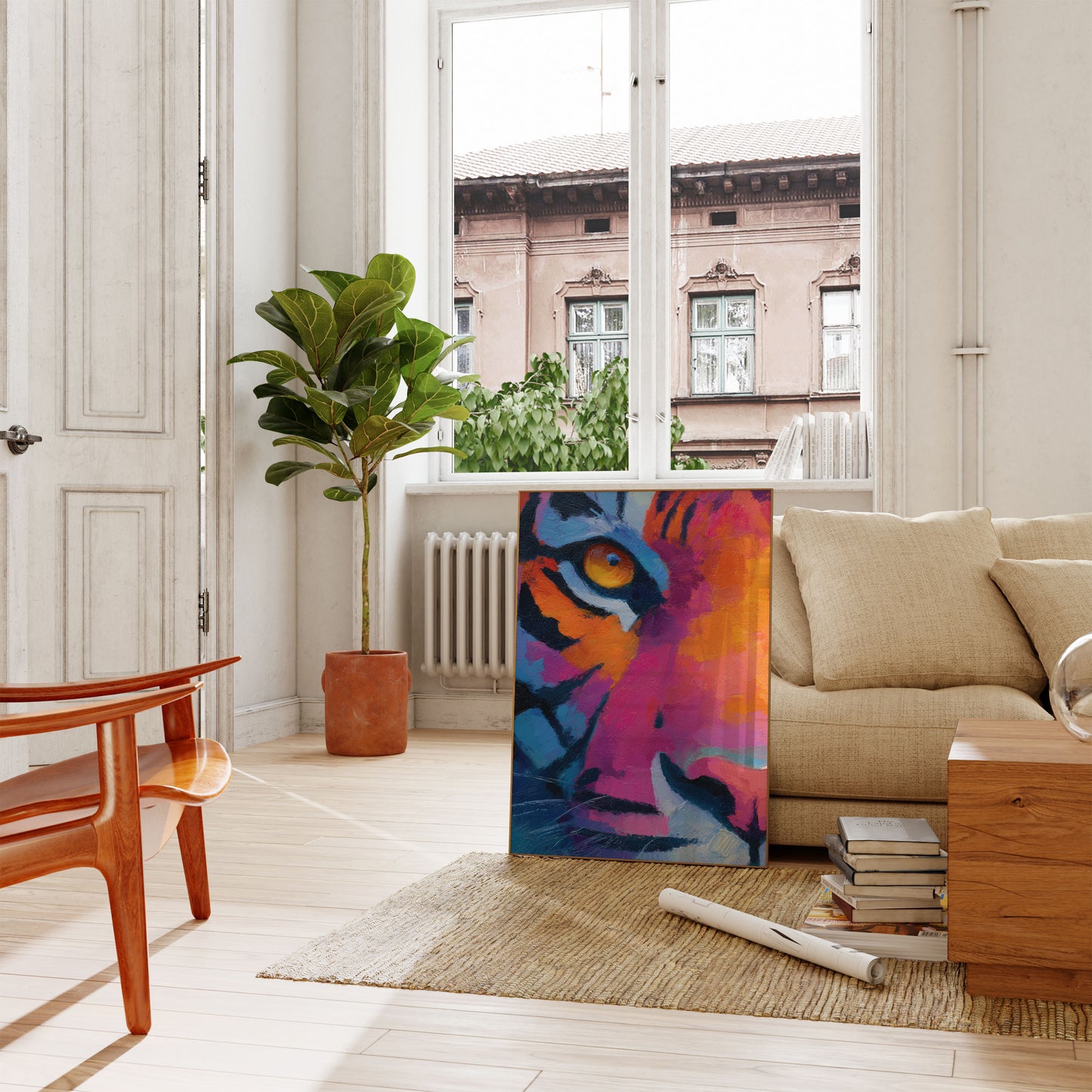 Farverig kat pop art plakat