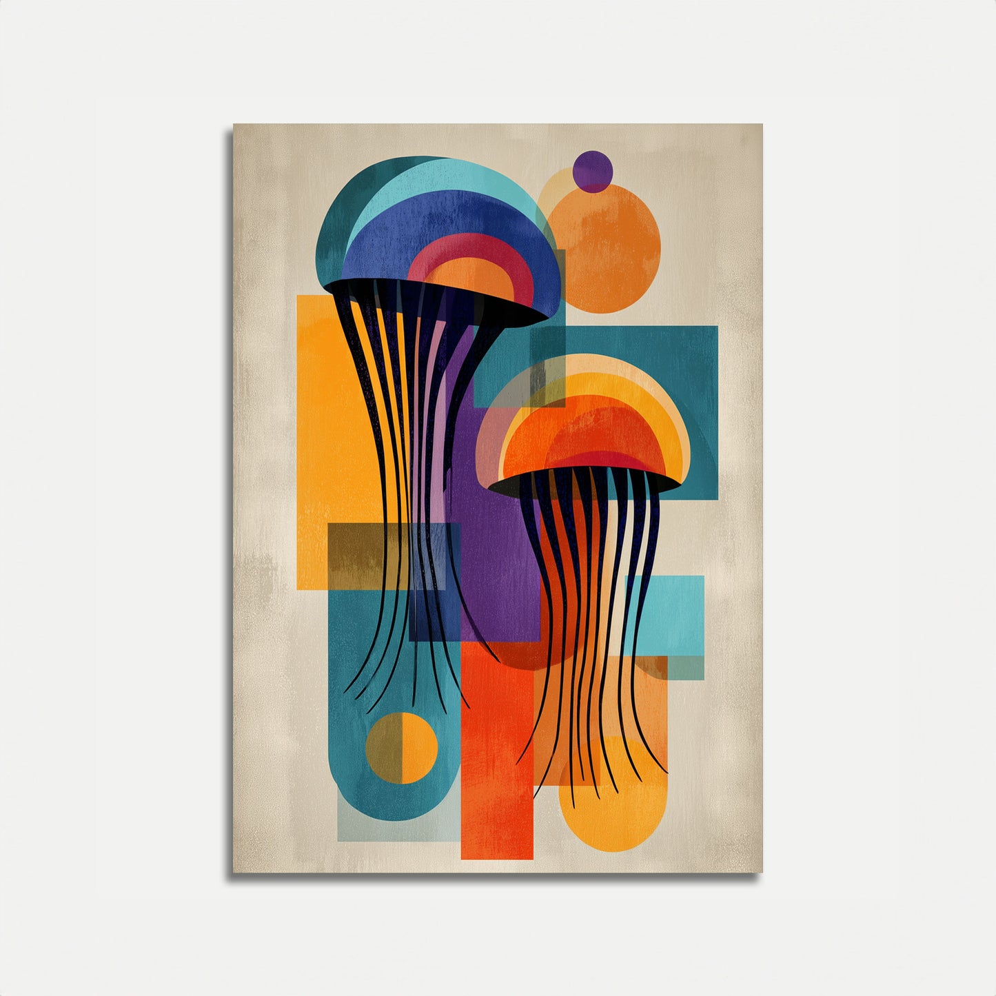 Abstract Jellyfish Geometric Poster