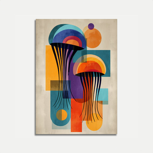 Abstract Jellyfish Geometric Poster
