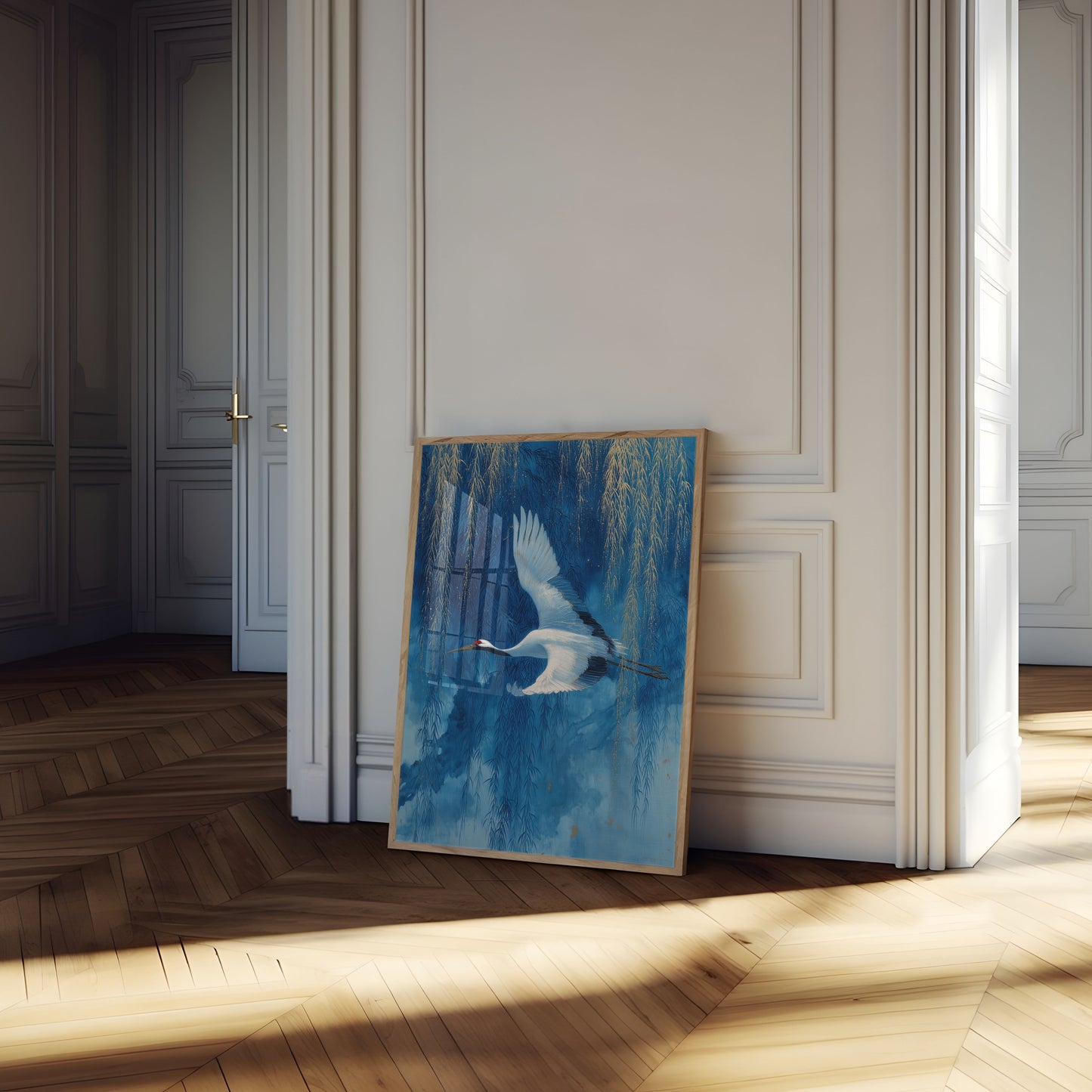 Poster di Volo della Gru Blu