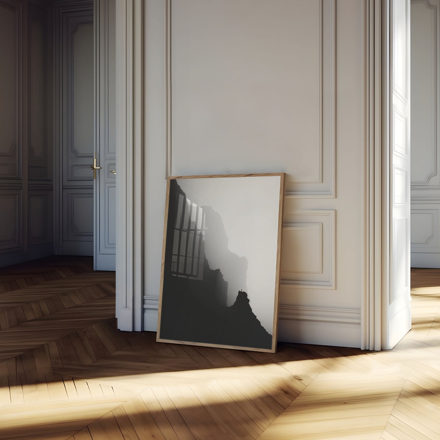 Misty Mountain Silhouette Poster