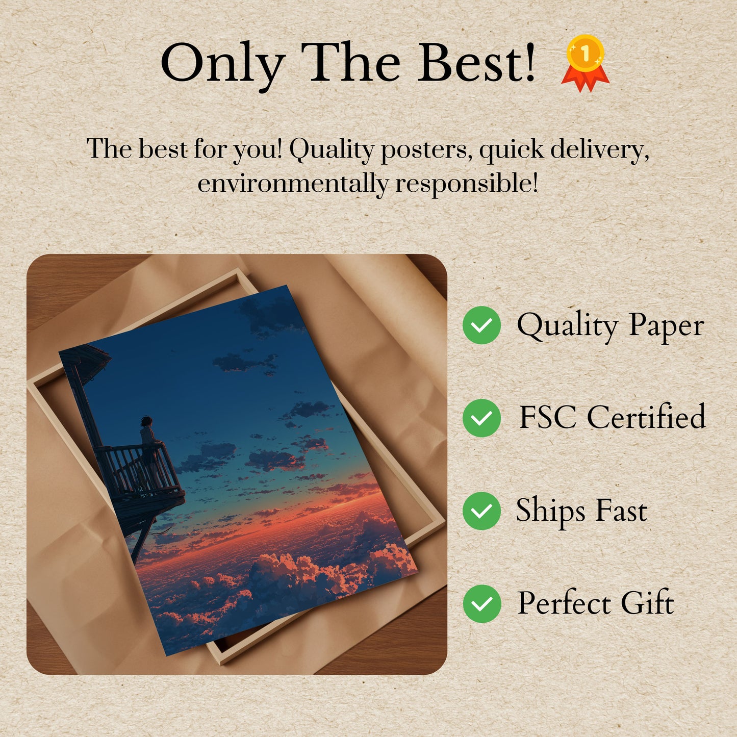 Sunset Above the Clouds Poster